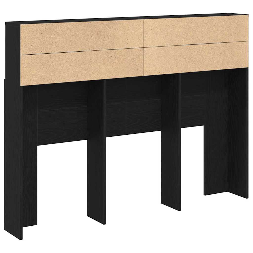 Headboard Cabinet Black oak 140 x 19 x 103.5 cm Engineered wood
